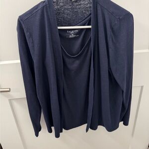 Talbots Navy Blue Cardigan and Top Set